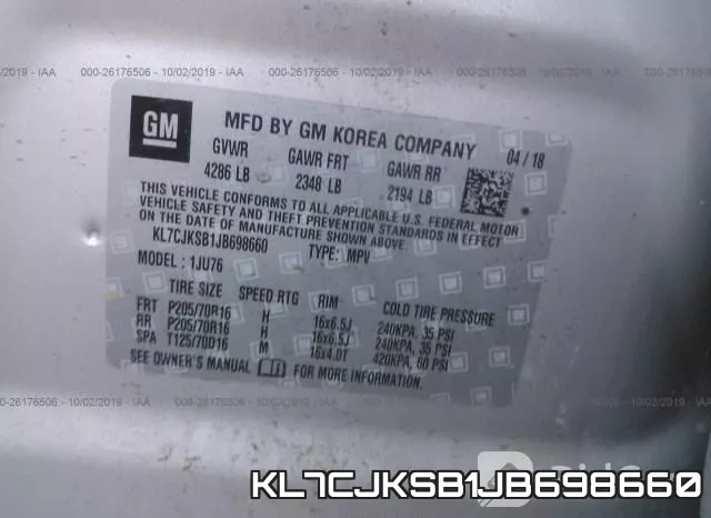 KL7CJKSB1JB698660 фото 10