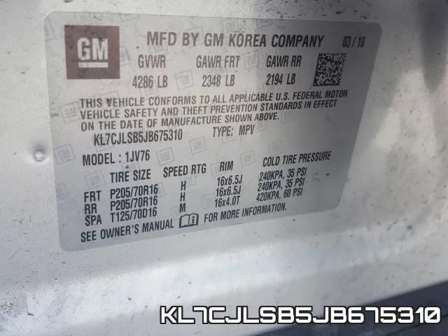 KL7CJLSB5JB675310 фото 2