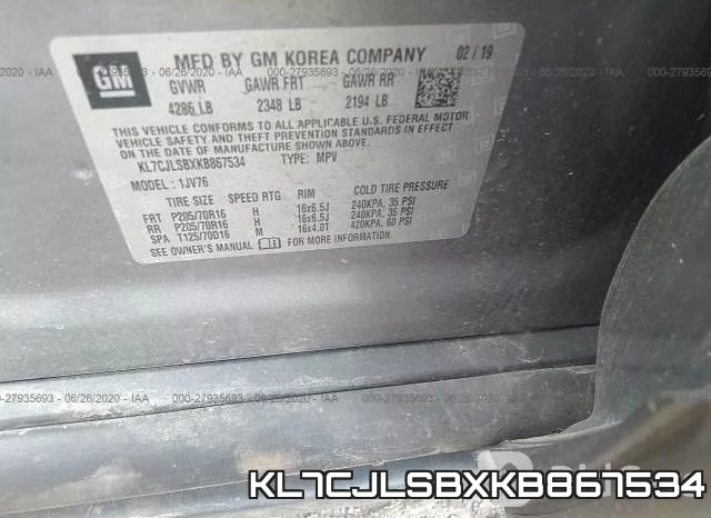 KL7CJLSBXKB867534 фото 10
