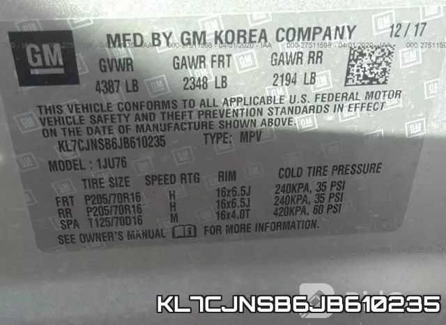 KL7CJNSB6JB610235 фото 10