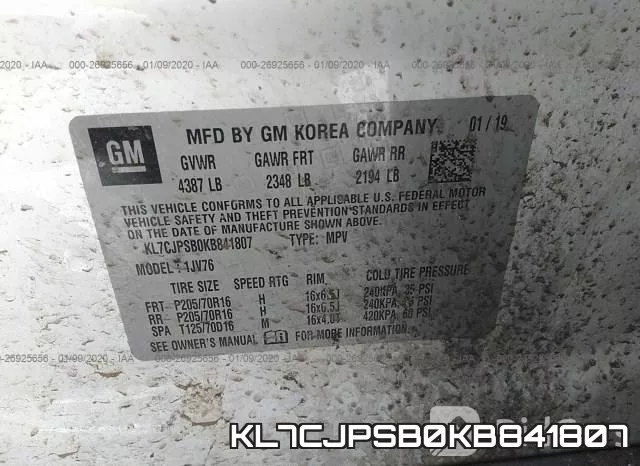 KL7CJPSB0KB841807 фото 10