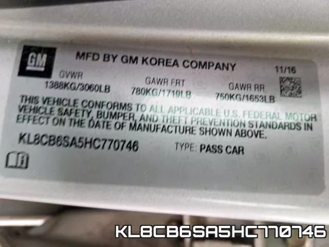 KL8CB6SA5HC770746 фото 2