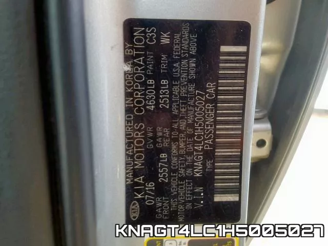 KNAGT4LC1H5005027 фото 2