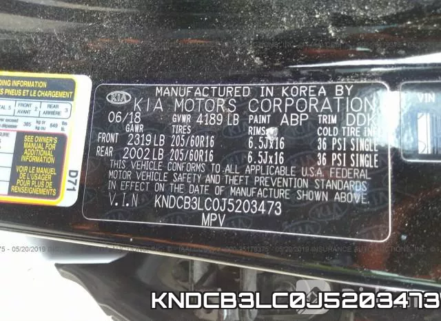 KNDCB3LC0J5203473 фото 10