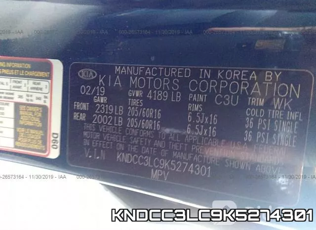 KNDCC3LC9K5274301 фото 10