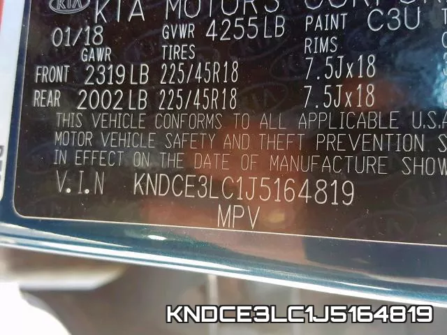 KNDCE3LC1J5164819 фото 2