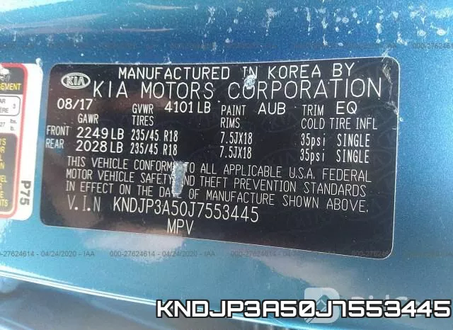 KNDJP3A50J7553445 фото 10