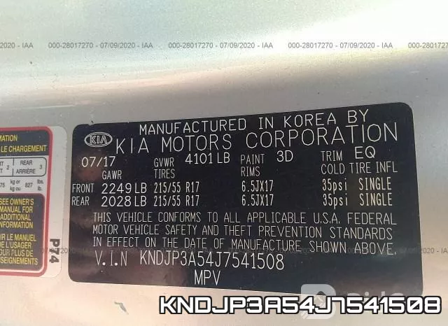 KNDJP3A54J7541508 фото 10