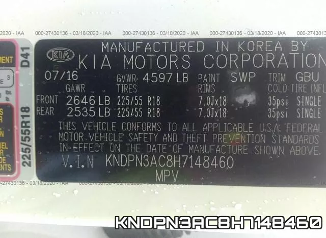 KNDPN3AC8H7148460 фото 10