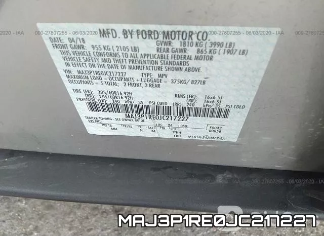 MAJ3P1RE0JC217227 фото 10