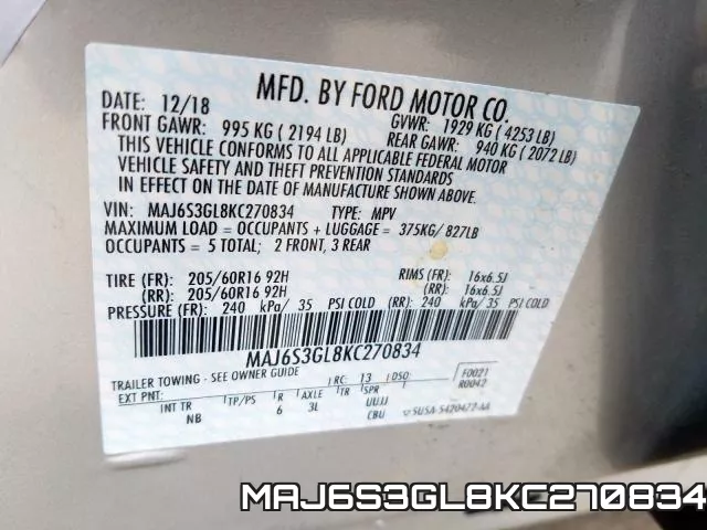 MAJ6S3GL8KC270834 фото 2