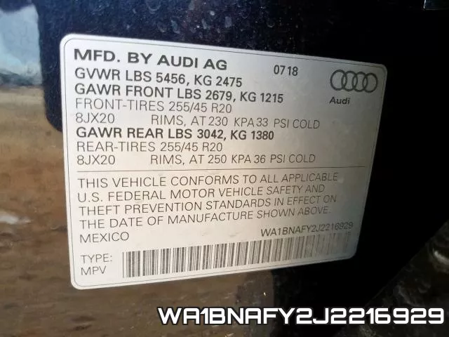 WA1BNAFY2J2216929 фото 2