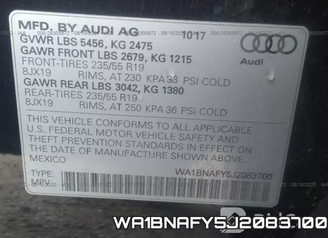 WA1BNAFY5J2083700 фото 10