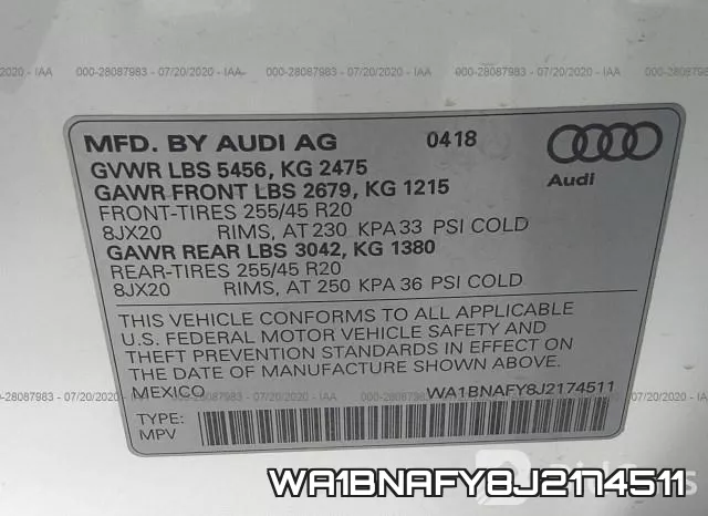 WA1BNAFY8J2174511 фото 10