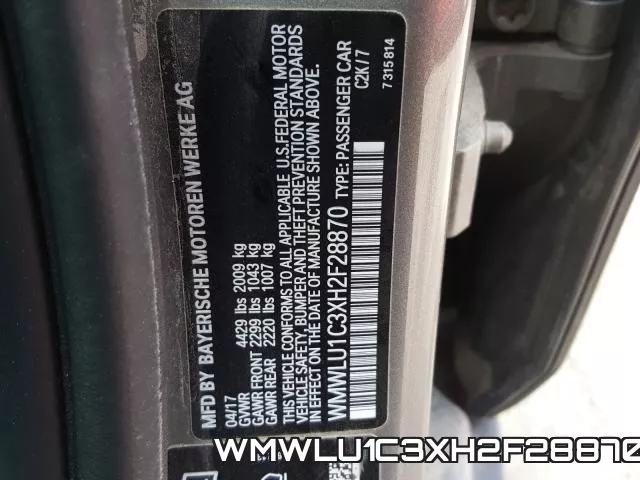 WMWLU1C3XH2F28870 фото 2