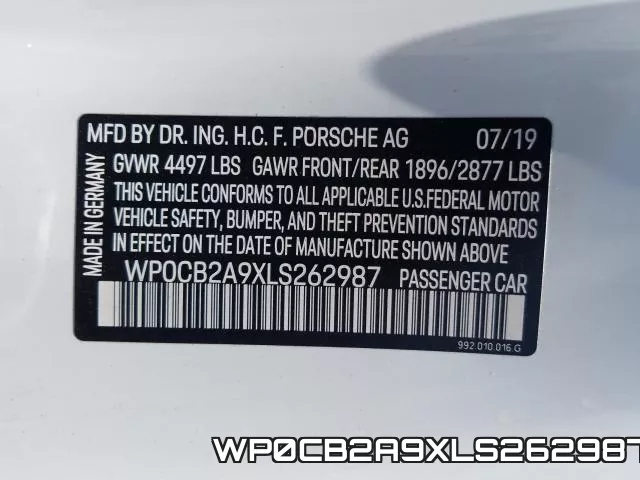 WP0CB2A9XLS262987 фото 2