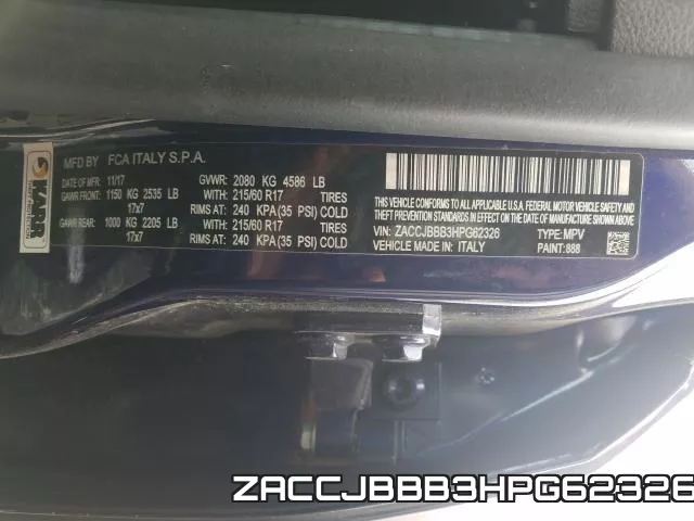 ZACCJBBB3HPG62326 фото 2