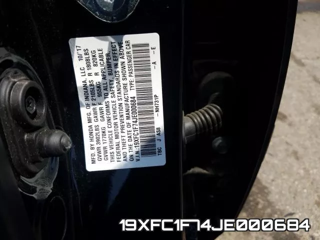 19XFC1F74JE000684 фото 2
