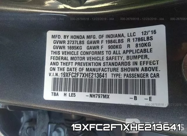 19XFC2F7XHE213641 фото 10