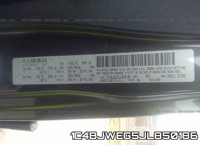 1C4BJWEG5JL850186 фото 10