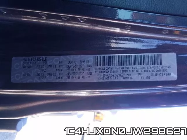 1C4HJXDN0JW298627 фото 2