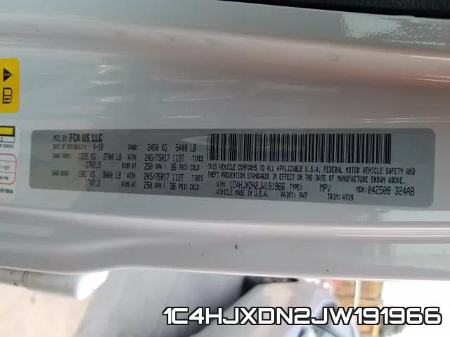 1C4HJXDN2JW191966 фото 2