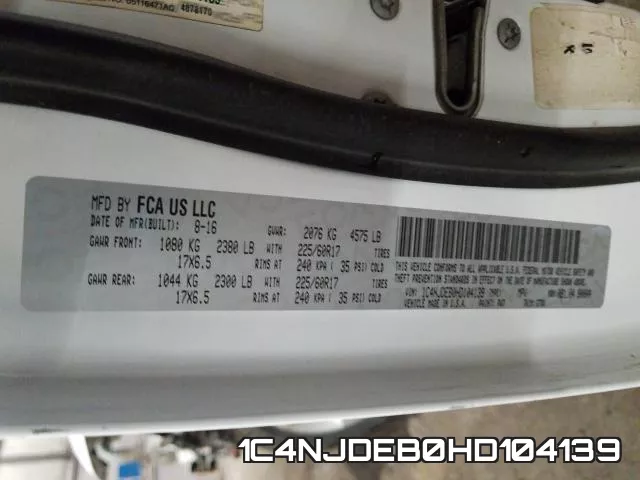 1C4NJDEB0HD104139 фото 2