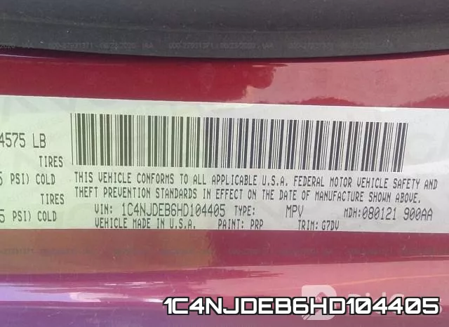 1C4NJDEB6HD104405 фото 10