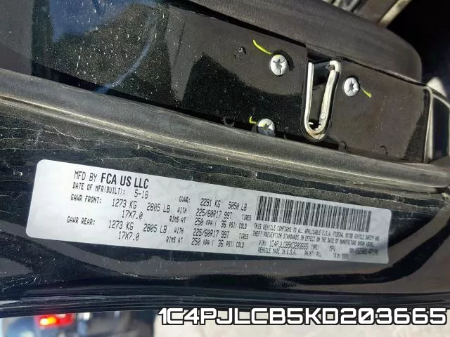 1C4PJLCB5KD203665 фото 2