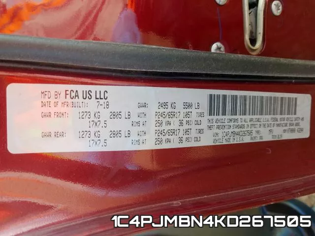 1C4PJMBN4KD267505 фото 2