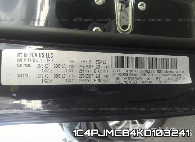 1C4PJMCB4KD103241 фото 10