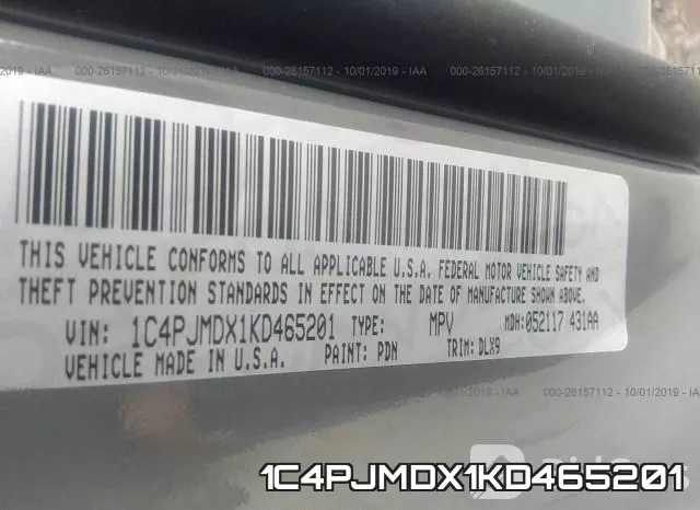 1C4PJMDX1KD465201 фото 10