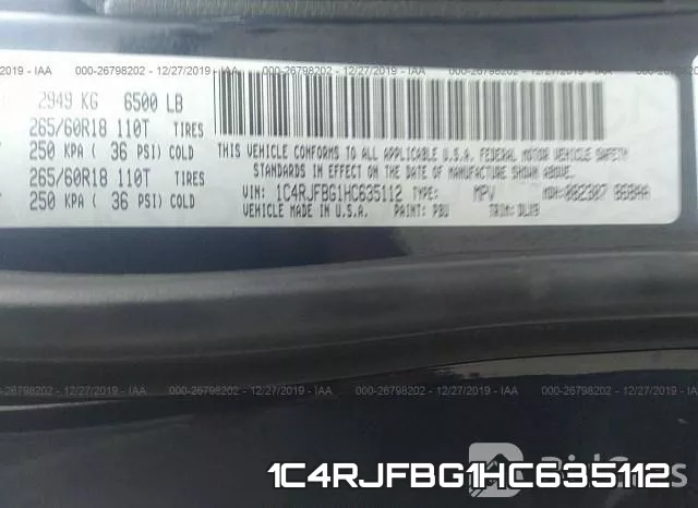 1C4RJFBG1HC635112 фото 10