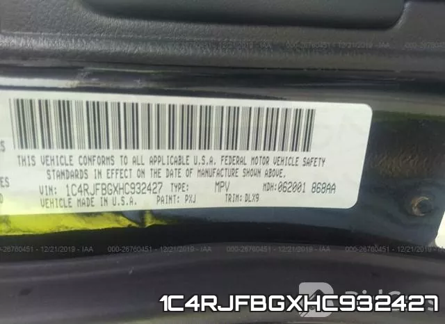 1C4RJFBGXHC932427 фото 10