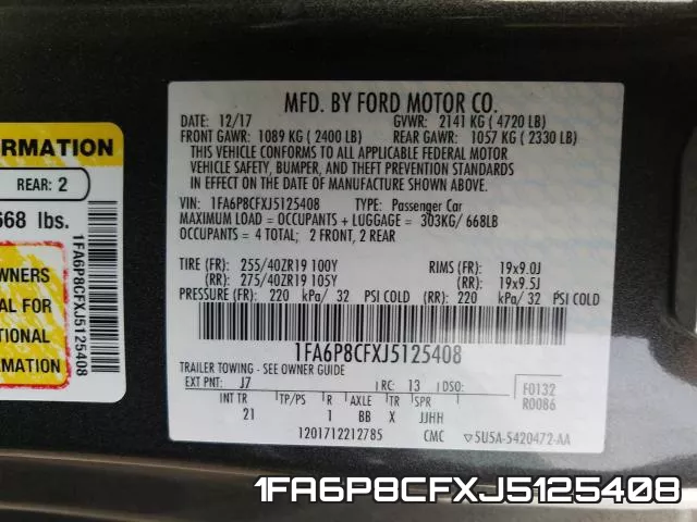 1FA6P8CFXJ5125408 фото 2
