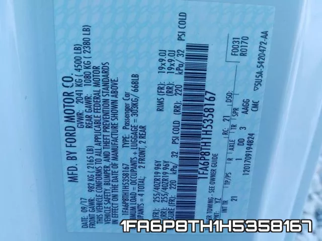 1FA6P8TH1H5358167 фото 2