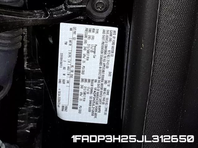 1FADP3H25JL312650 фото 2