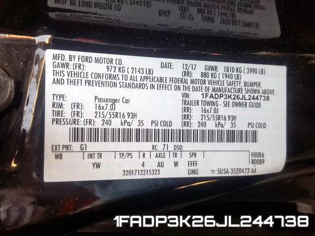 1FADP3K26JL244738 фото 2