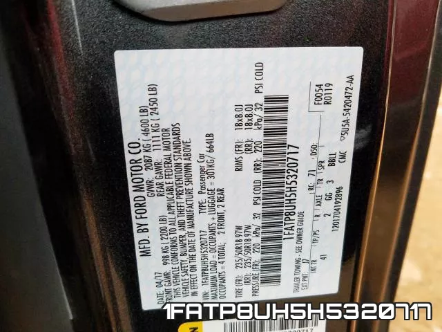 1FATP8UH5H5320717 фото 2
