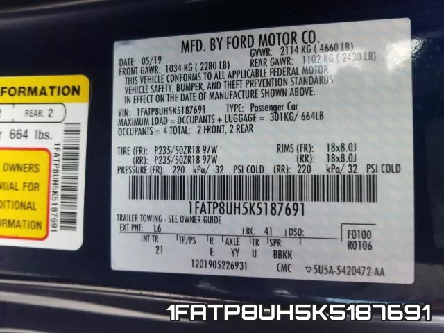 1FATP8UH5K5187691 фото 2