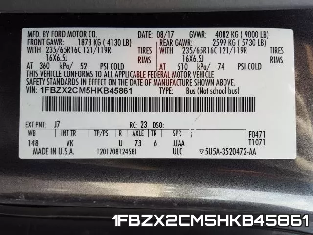 1FBZX2CM5HKB45861 фото 2
