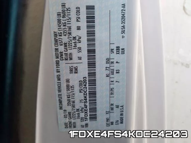 1FDXE4FS4KDC24203 фото 2