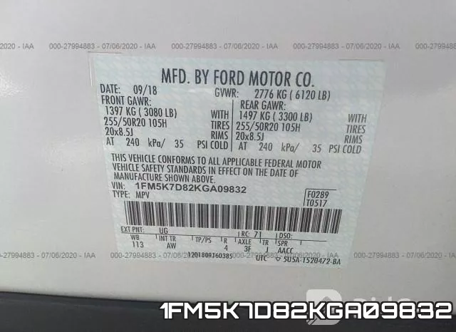 1FM5K7D82KGA09832 фото 10