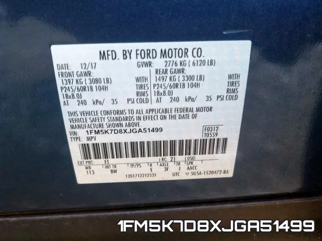 1FM5K7D8XJGA51499 фото 2