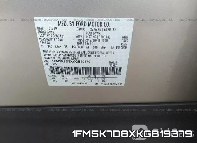 1FM5K7D8XKGB19379 фото 10