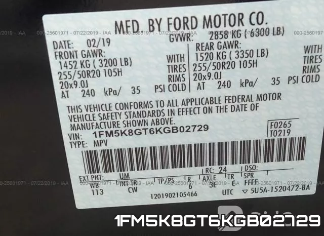 1FM5K8GT6KGB02729 фото 10