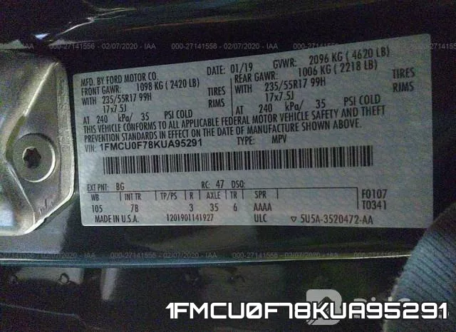 1FMCU0F78KUA95291 фото 10