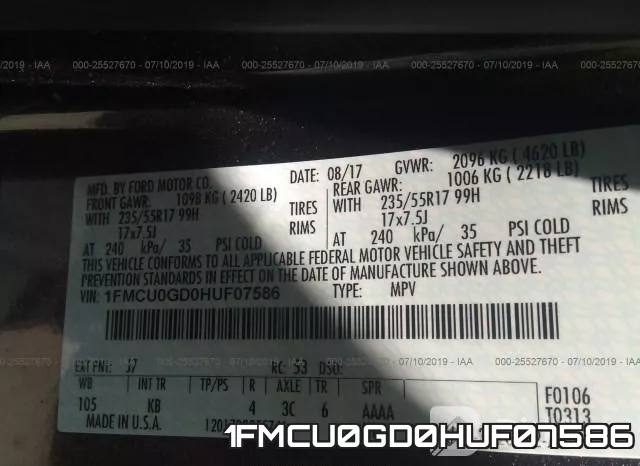 1FMCU0GD0HUF07586 фото 10
