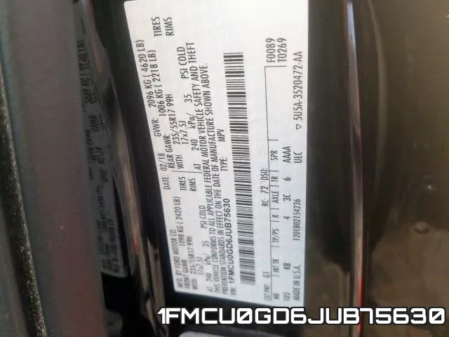 1FMCU0GD6JUB75630 фото 2