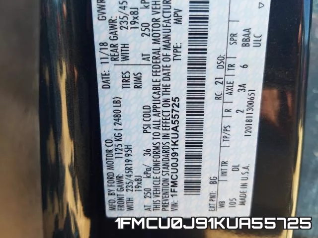 1FMCU0J91KUA55725 фото 2